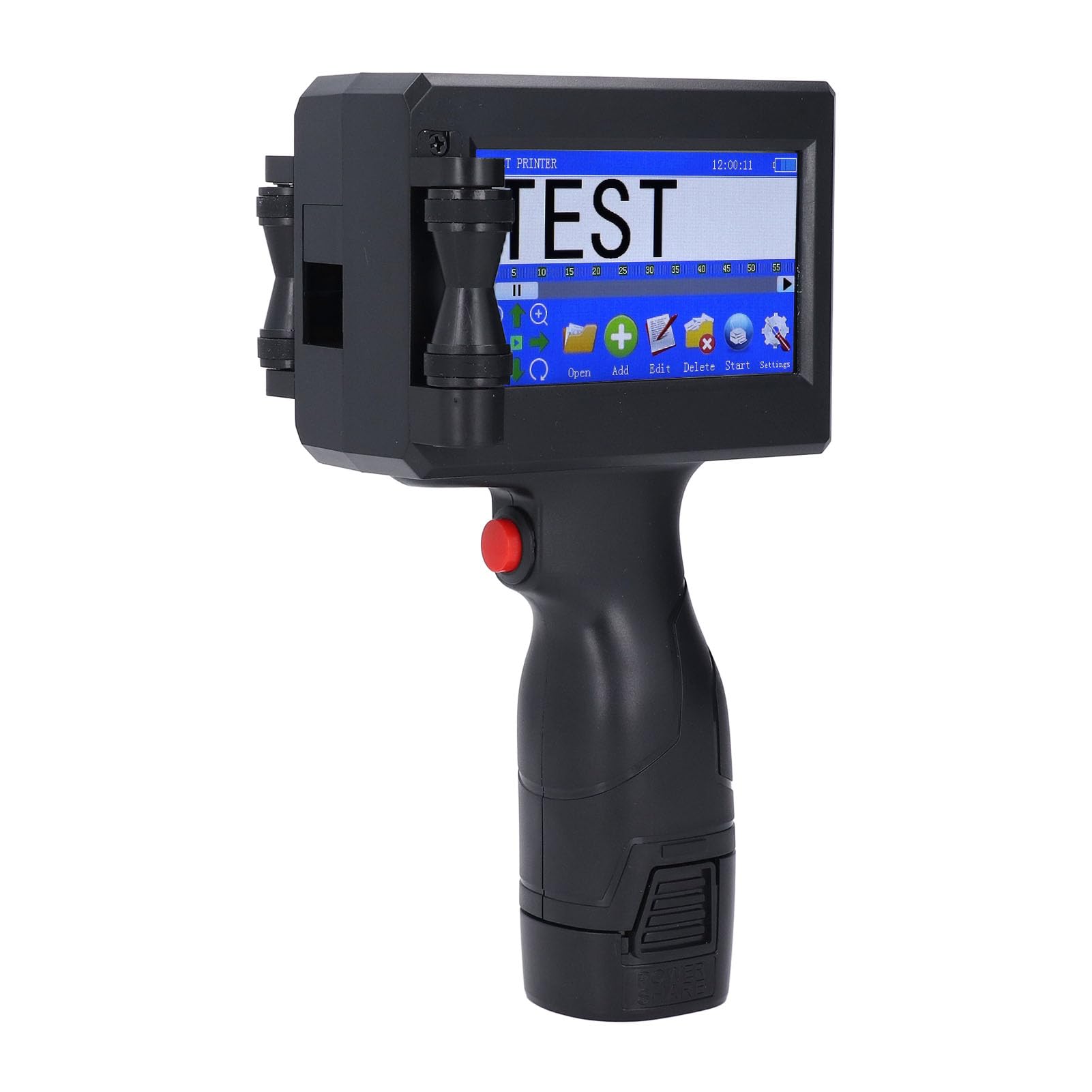 Tosuny Stampante a Getto D'inchiostro Portatile con Cartuccia,RTOS Integrato (Black) | Touchscreen LED da 4,3", altezza di stampa regolabile da 2 a 12,7 mm, supporto per scrittura a mano e ingresso USB, 2200 mAh