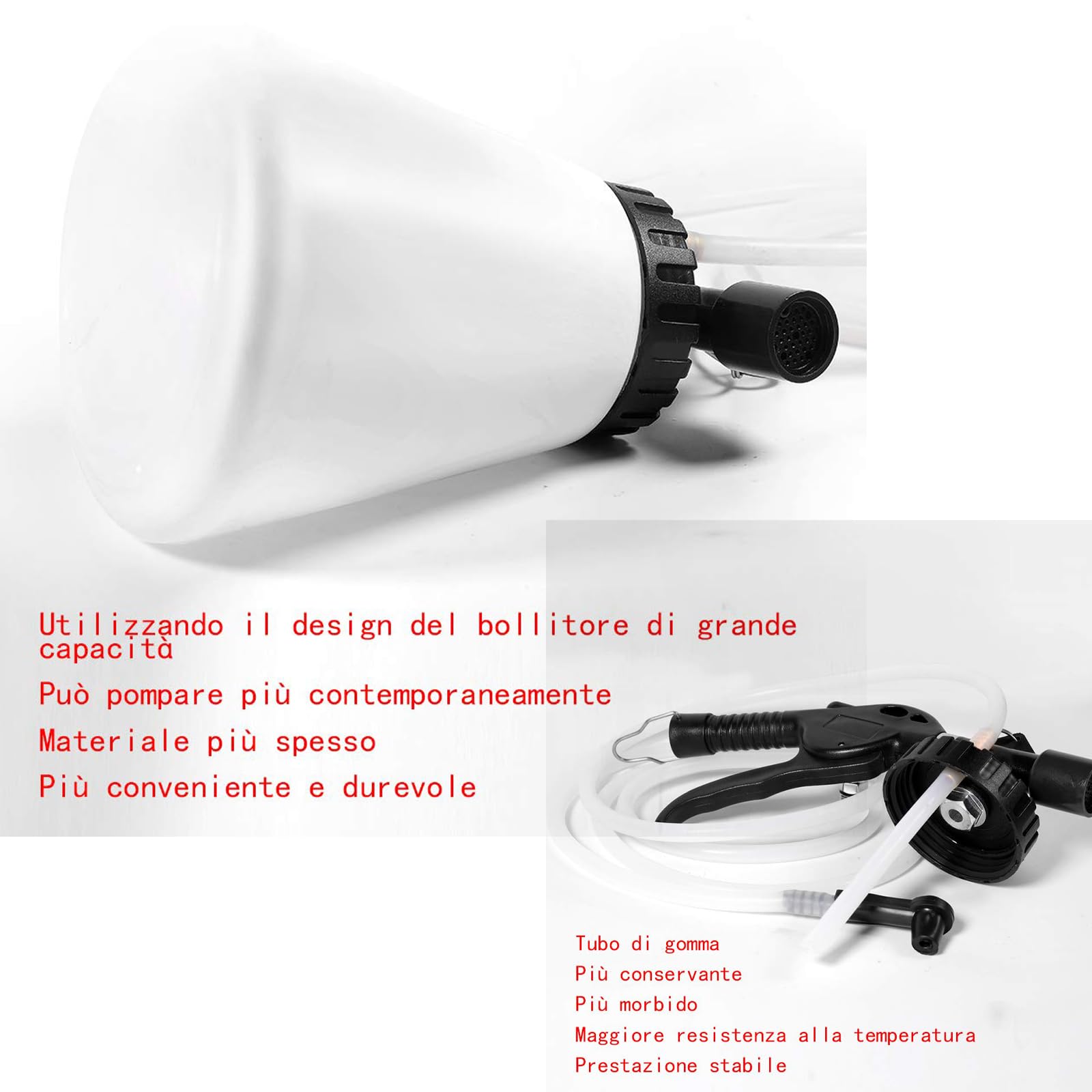Dispositivo ad Aria compressa per Spurgo Freni, spurgo Freni ad Aria compressa Kit,con Bottiglia di Ricarica