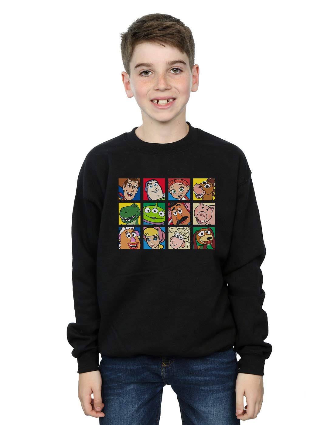 Disney Boys Toy Story Character Squares Sweatshirt Black 12-13 years