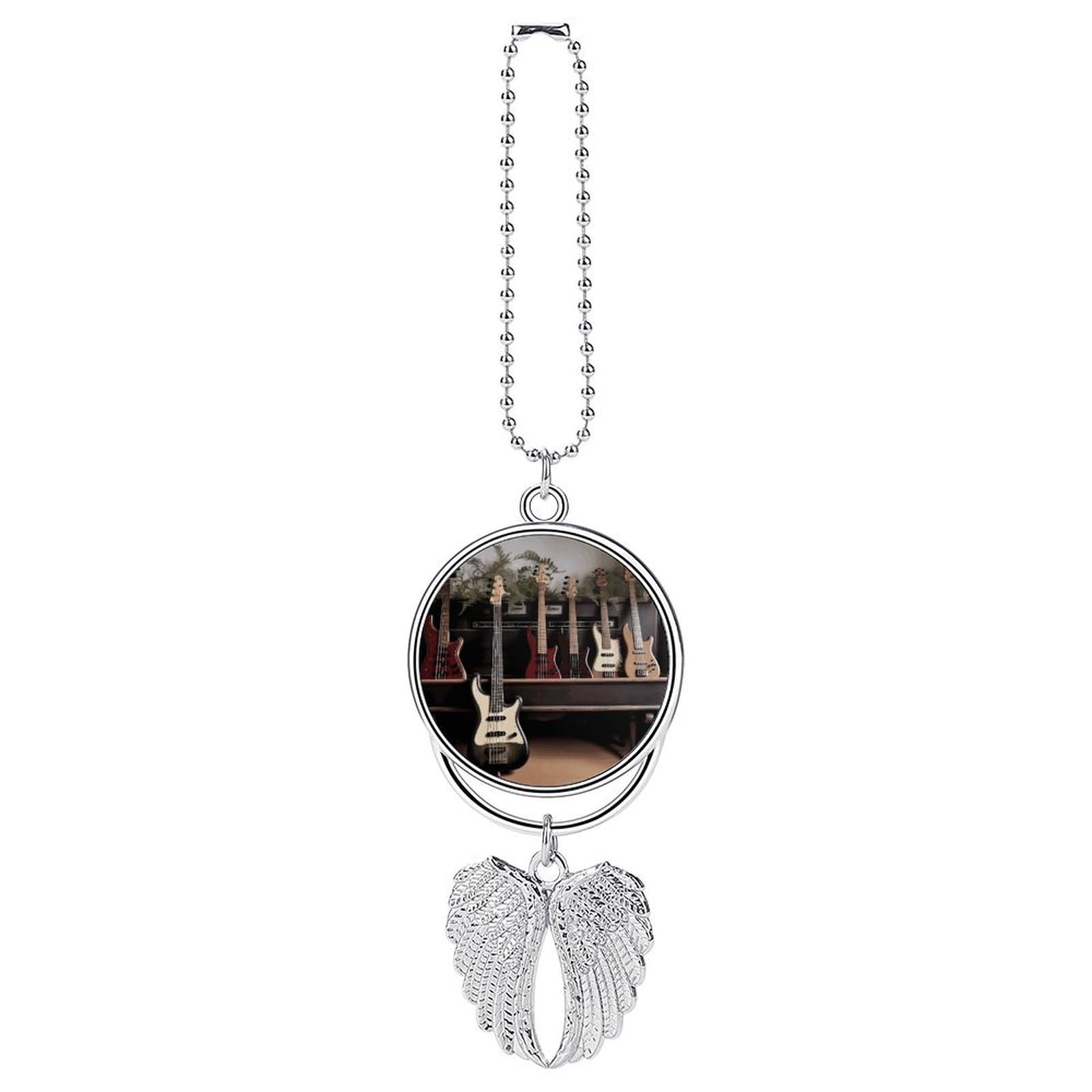 Guitar Bass Music Musical Instruments Car Pendant Hanging Swing Auto Rear View Mirror Hanging Car Rear View Mirror Charm Truck Hanger Ornament Charm for Car Rear View Mirrors Accessories