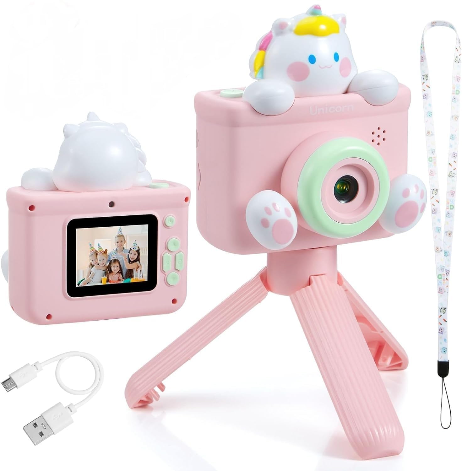 RAMNATH Unicorn Kids Camera, Camera 720P HD Digital Video Camera for Girl Toys 3-12, Selfie Camera Toys for Girls, Photography, Video, Game, Camera Toddlers Birthday Gift Girl. (B0D5VYX4D3) Amazon Price History, Amazon Price Tracker