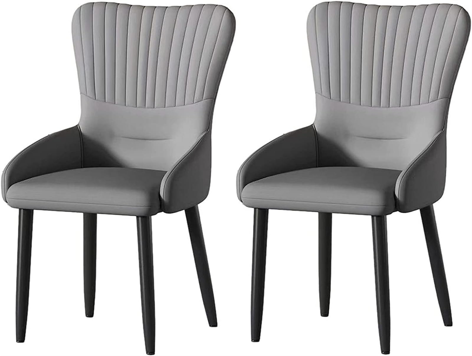 SJIALEN Restaurant Chairs 2PCS,Home Kitchen Dining Chairs Carbon Steel Chair Frame Back Stools Hotel Makeup Chairs Backrest Stool Kitchen Chair (Color : Dark Gray, Size : Technology Cloth)