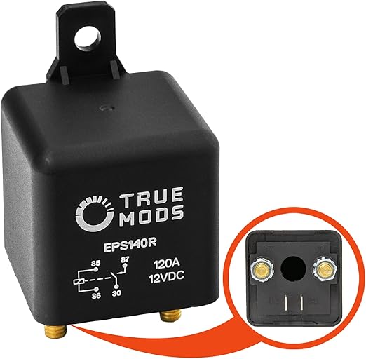 True Mods 12V DC 120 Amp Split Charge Relay Switch - 4 Terminal Relays for Truck Boat Marine