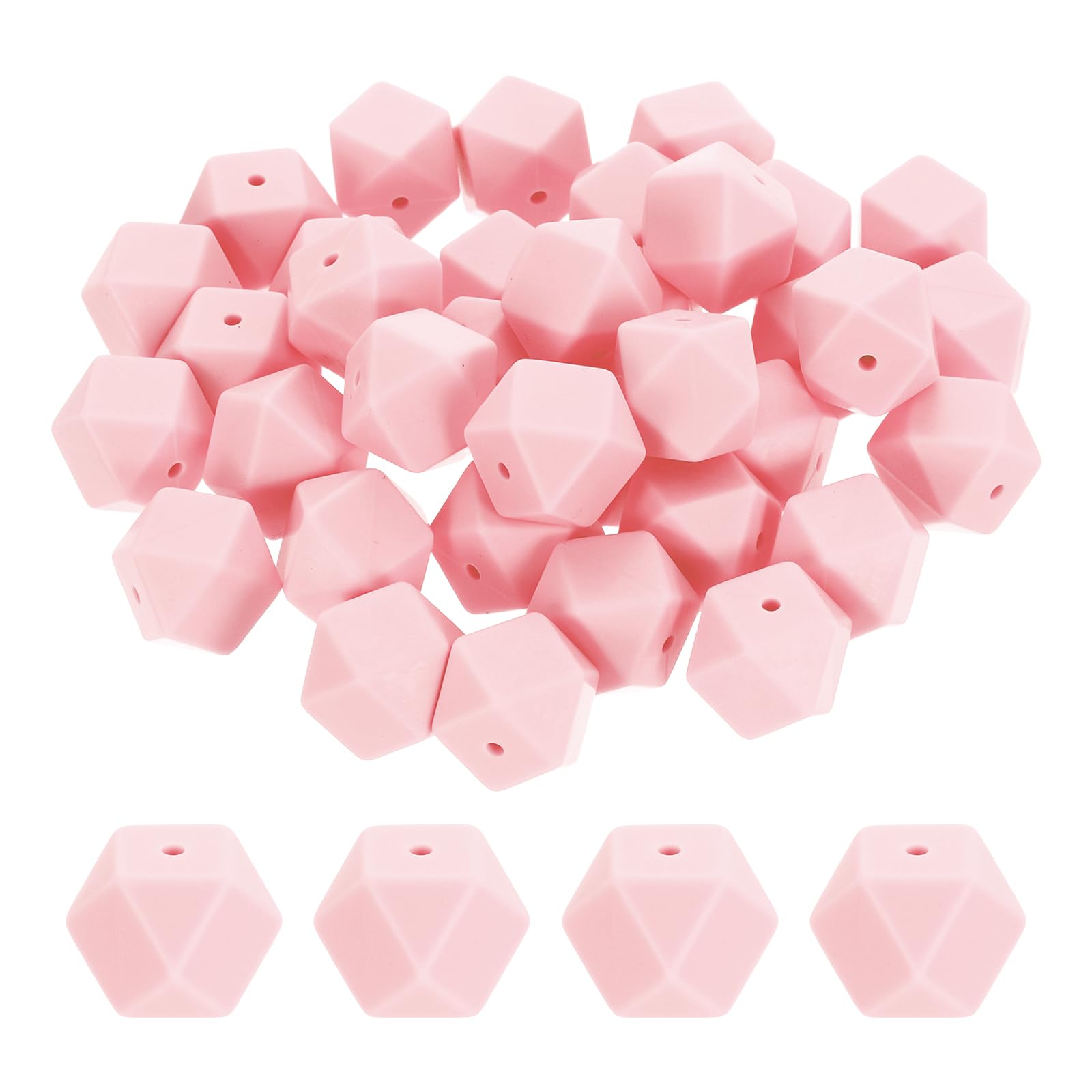 Perles focales silicone rose clair 17mm : le lot de 50 parfait pour vos ateliers loisirs créatifs