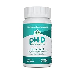 pH-D Feminine Health Support - 600 mg Boric Acid Suppositories - Woman Owned - for Vaginal Odor Use