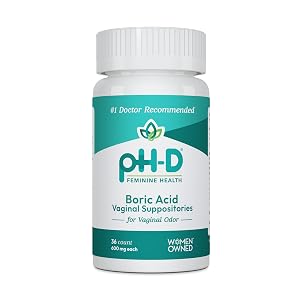 pH-D Feminine Health Support - 600 mg Boric Acid Suppositories - Woman Owned - for Vaginal Odor Use