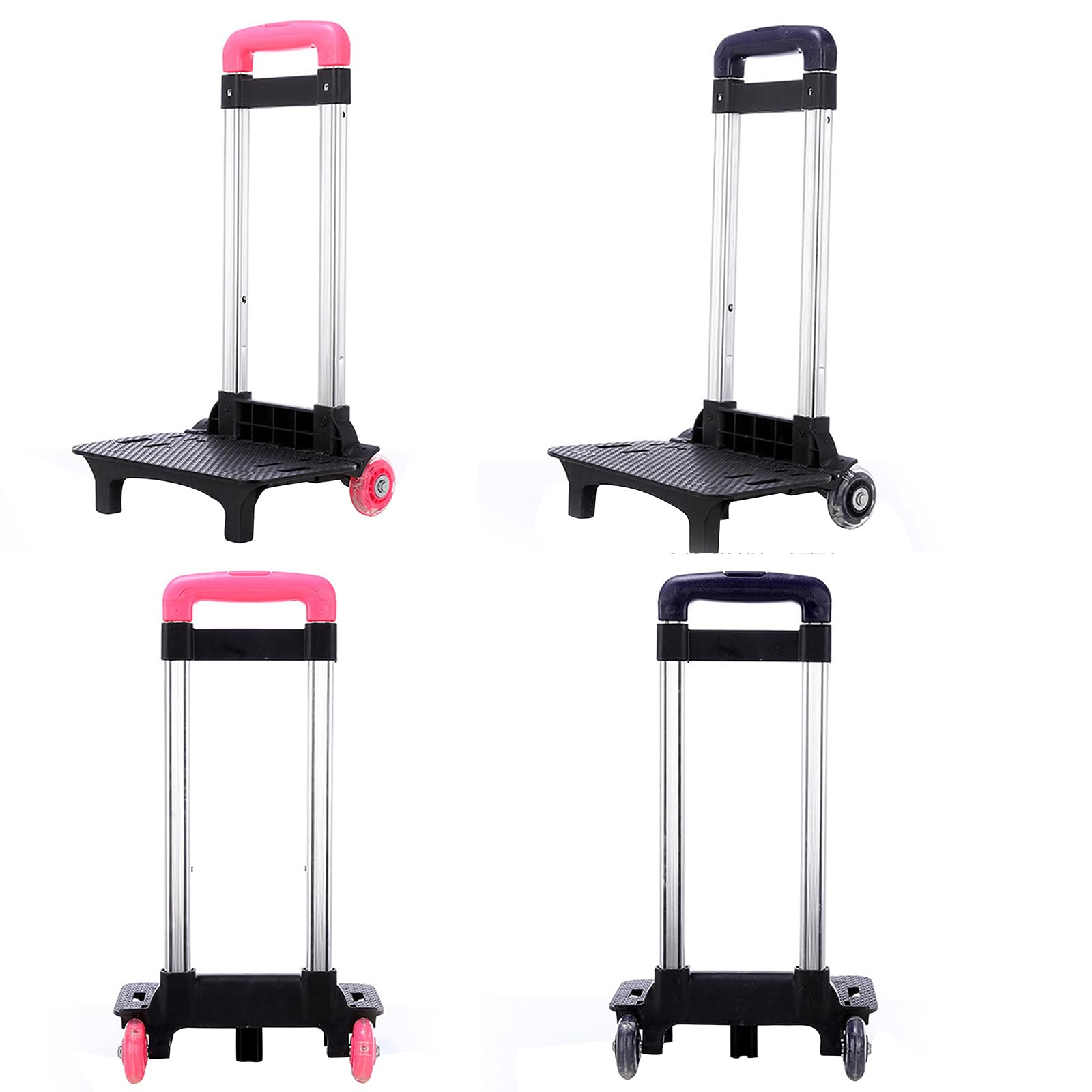 Carrello Pieghevole Carrello per Zaino Trolley Durevole in Lega di Alluminio Bagaglio per Studenti Carrello a Mano per Borsa da Scuola