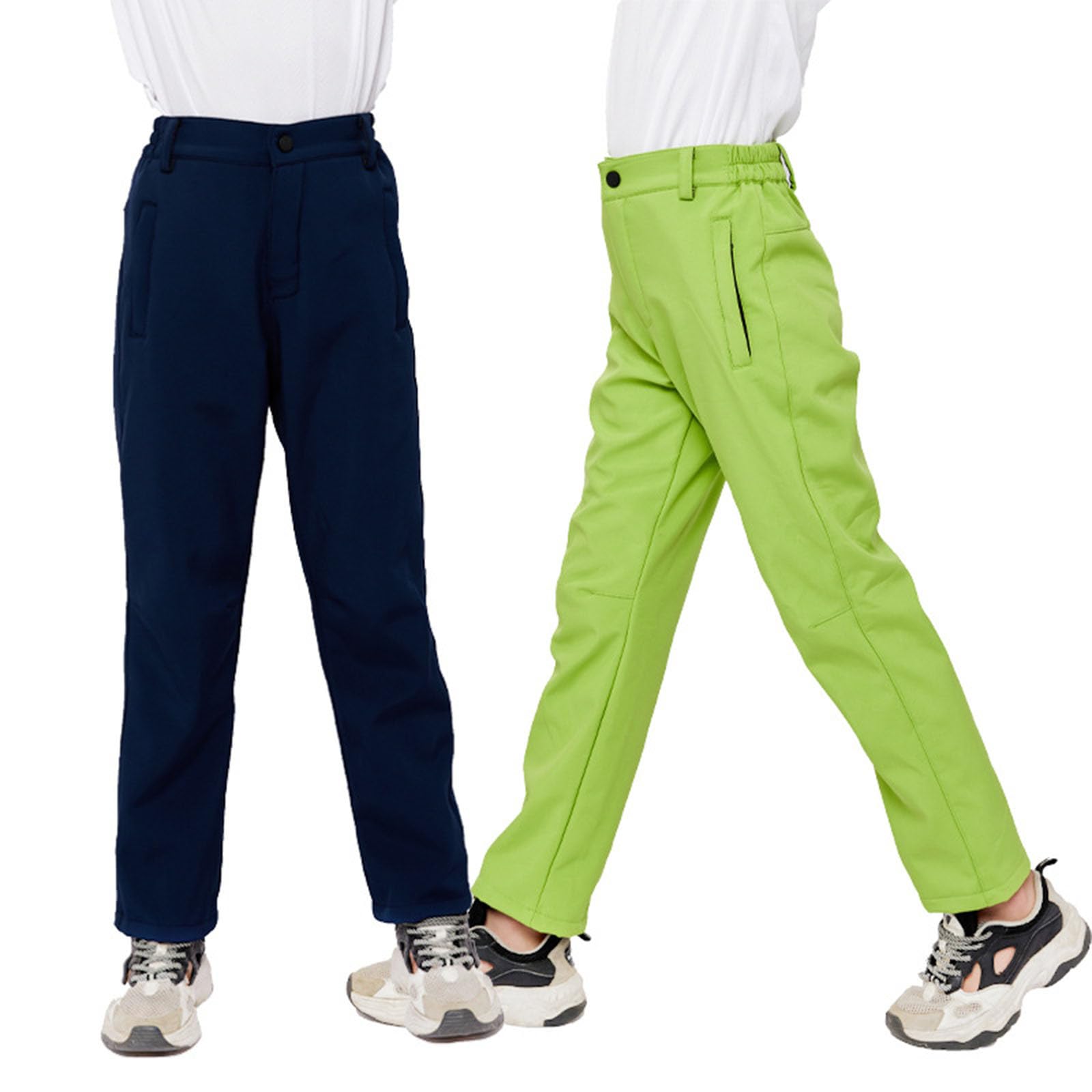Genérico - Pantalón impermeable transpirable a prueba de viento para niño, niña, exterior, senderismo, esquí, activo, resistente, cómodo, repelente al agua, ligero, secado rápido, elástico ajustable