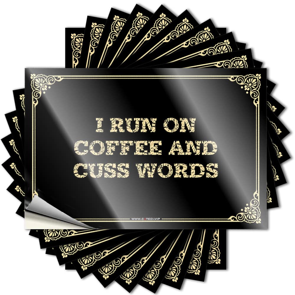 Stickers Mimosa | Fuzzy Hat I Run On Coffee and Cuss Words for Racing(12X18CM)