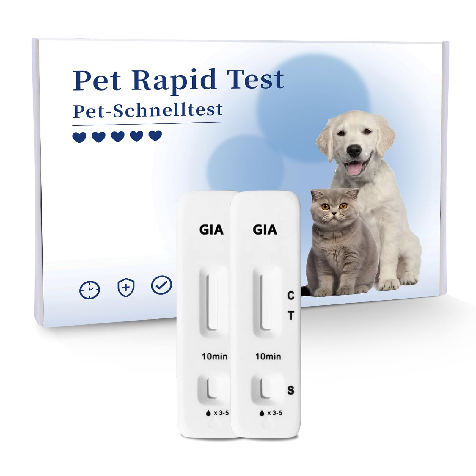 BELABB® 2 x Giardien Schnelltest für Hunde und Katzen - Erkennung von Durchfall, Übelkeit und Gewichtsverlust - Spezialisierte Entwicklung von Kits zum Nachweis von Darmparasiten bei Hunden und Katzen
