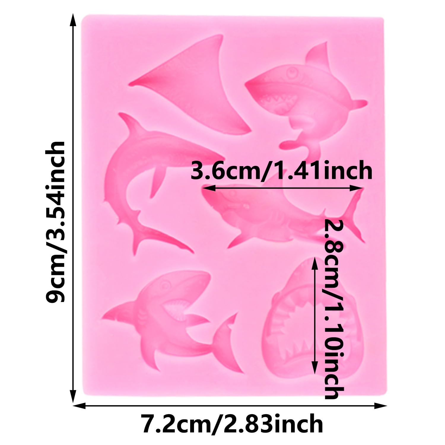 YIHUOMOLDS Ocean Shark Fondant Molds Sea Animal Silicone Mold For Sugar Cake Decorating Cupcake Topper Candy Chocolate Gum Paste Polymer Clay - Image 2