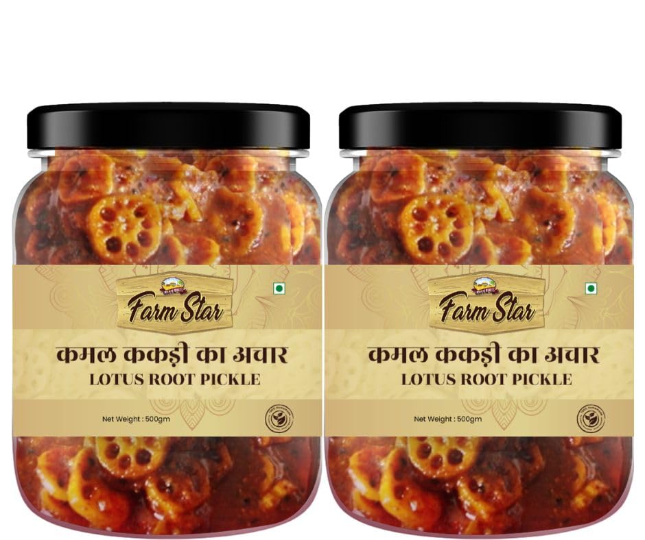 Farm Star 1 Kg-Combo Pack-2 In 1- Kamal Kakri Ka Achar- Lotus Root Pickle- 500Gm Each