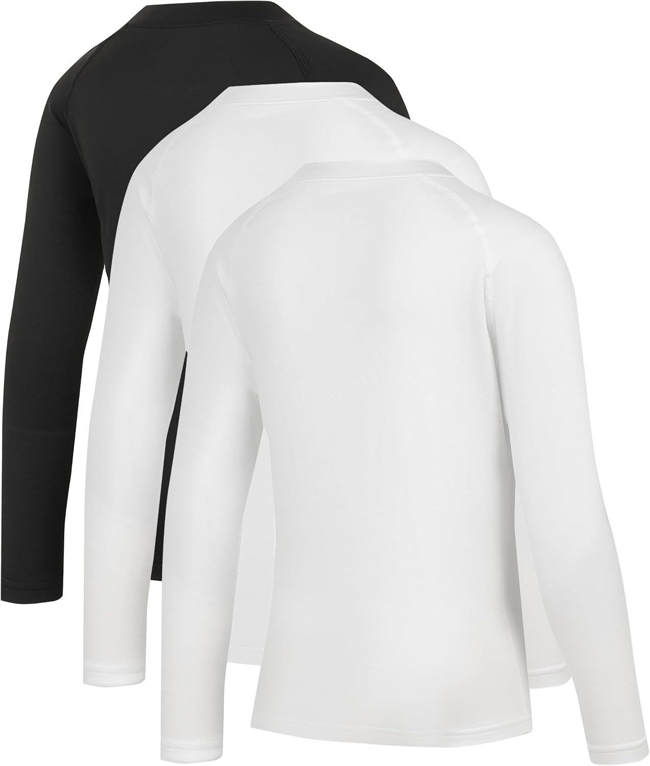 Youth Boys ＆ Girls Thermal Compression Shirt Long Sleeve, Athletic Fleece Base Layer Undershirt Football Baseball