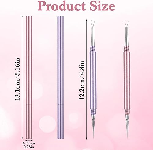 Miniatura 2 de 2 piezas 2 en 1 herramienta de eliminación de espinillas, herramienta de eliminación de milía, extractor profesional de espinillas y espinillas,