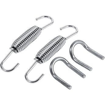 Exhaust Pipe Spring 2 x Motorcycle Exhaust System Fully Rotatable Mounting Springs Stainless Steel