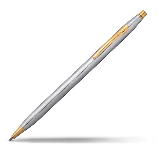 Cross Classic Century, Medalist, Ballpoint Pen, with Polished Chrome and 23 Karat Gold Plated Appointments (3302)