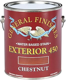 General Finishes Exterior 450 Water Based Wood Stain, 1 Gallon, Chestnut