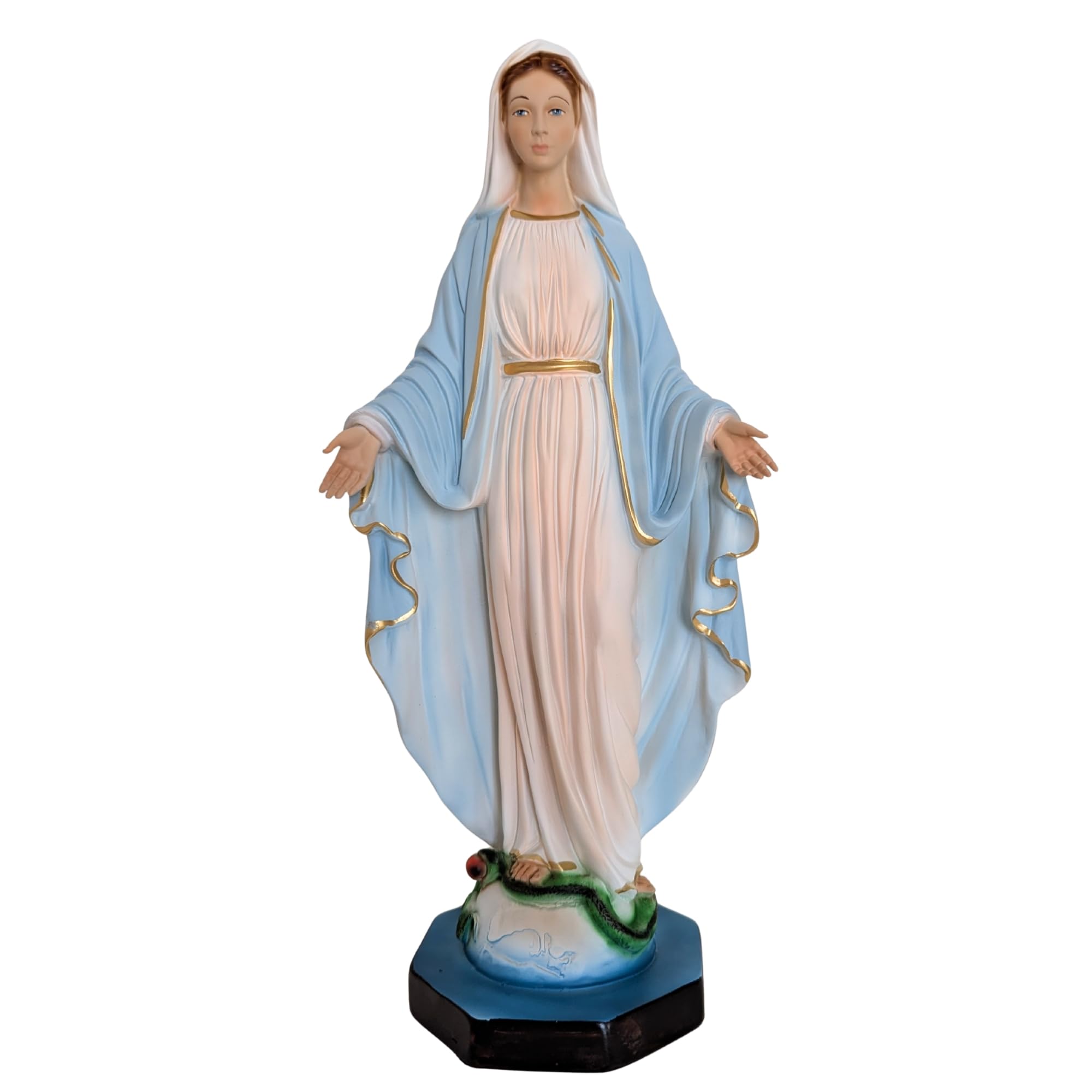 OVUNQUE PROTEGGIMI Statua Madonna Miracolosa o Immacolata in Resina, cm 40, per Interni ed Esterni, Statuetta della Madonnina Realizzata e Dipinta in Italia