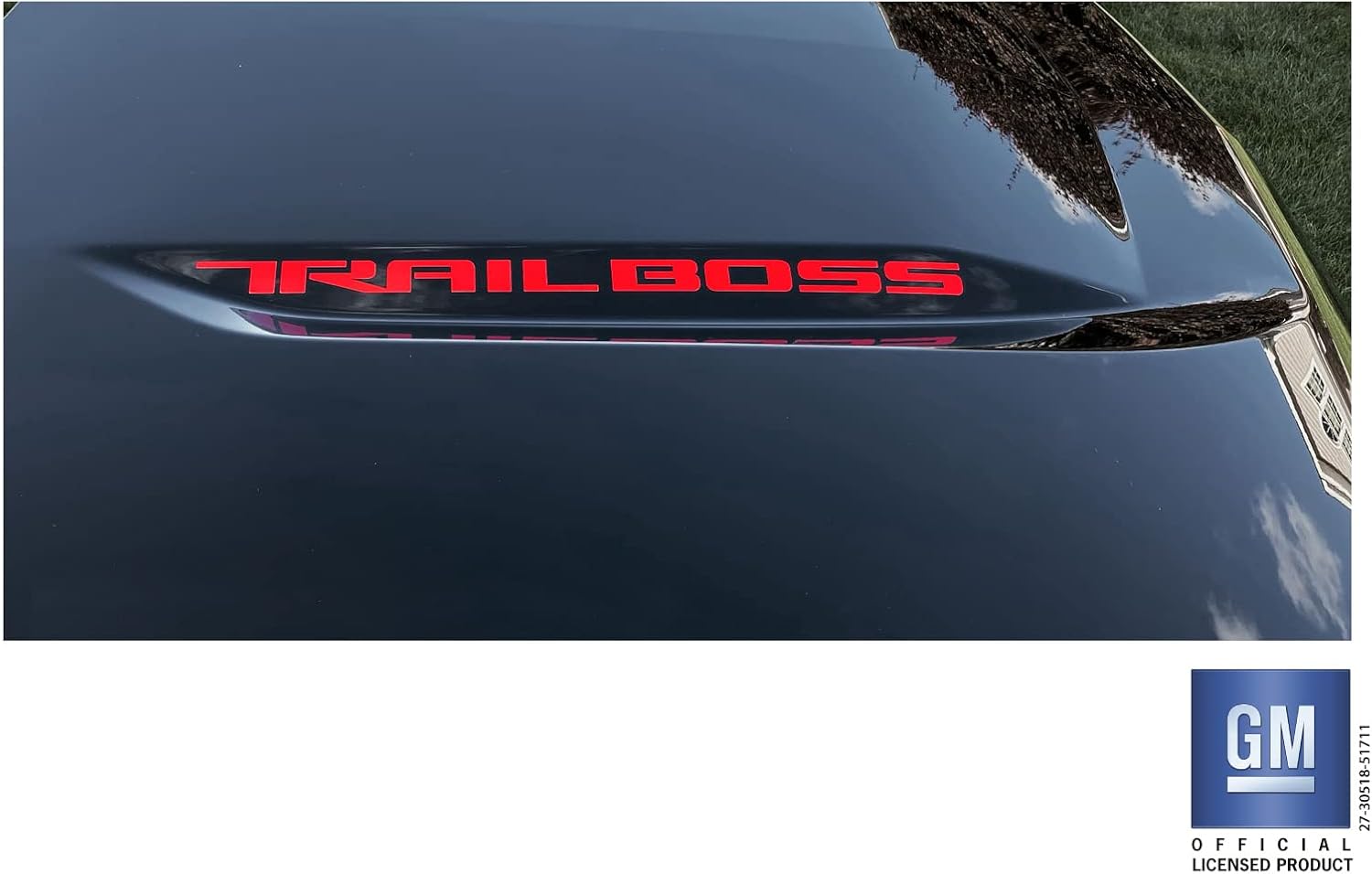 Chevy Silverado Red Trail Boss Hood Lettering Decals 2019-2026 Set of 2 GM Licensed