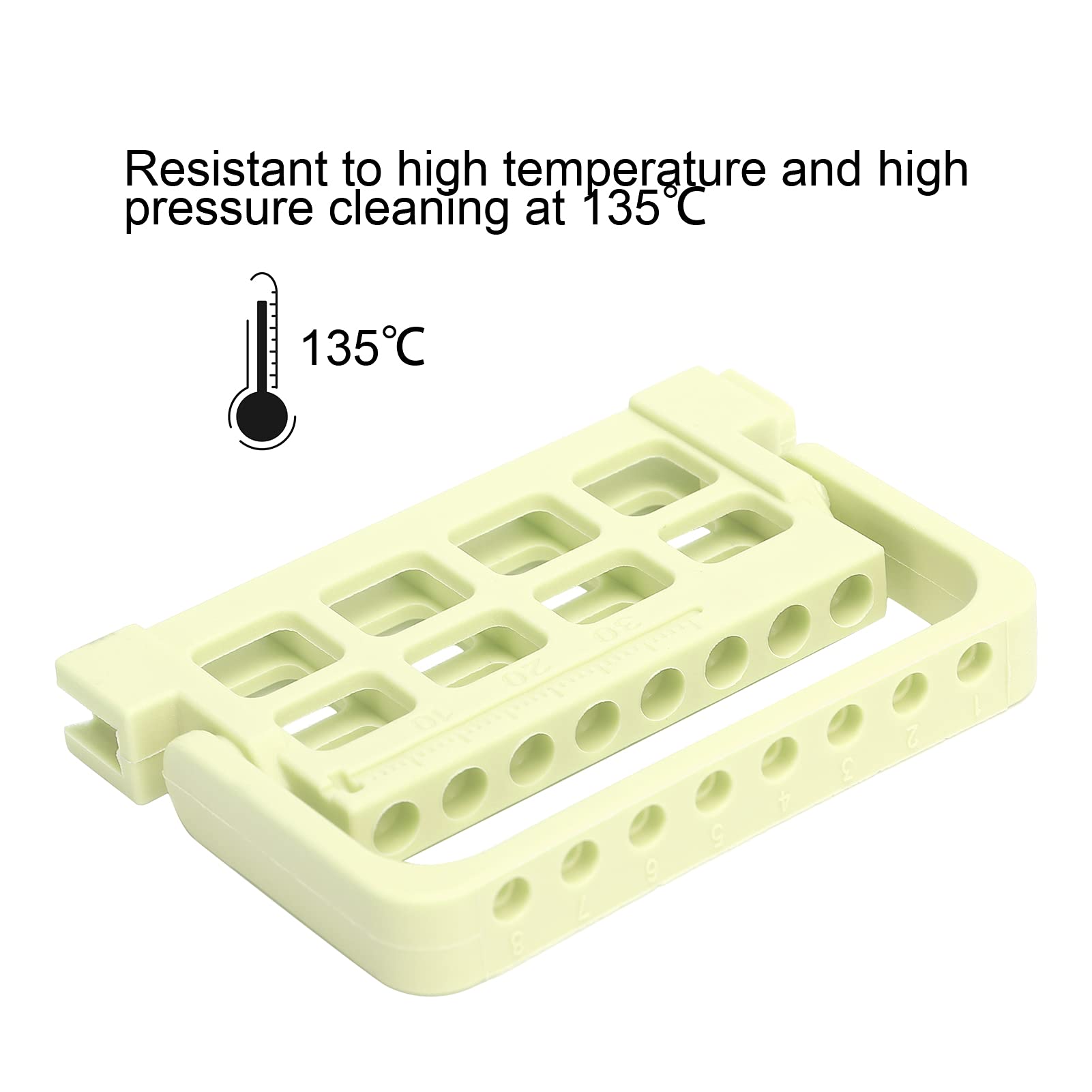 Support de perceuse dentaire pour limes endodontiques, 8 trous, support de fichier de canal radiculaire, accessoires dentaires (jaune clair)