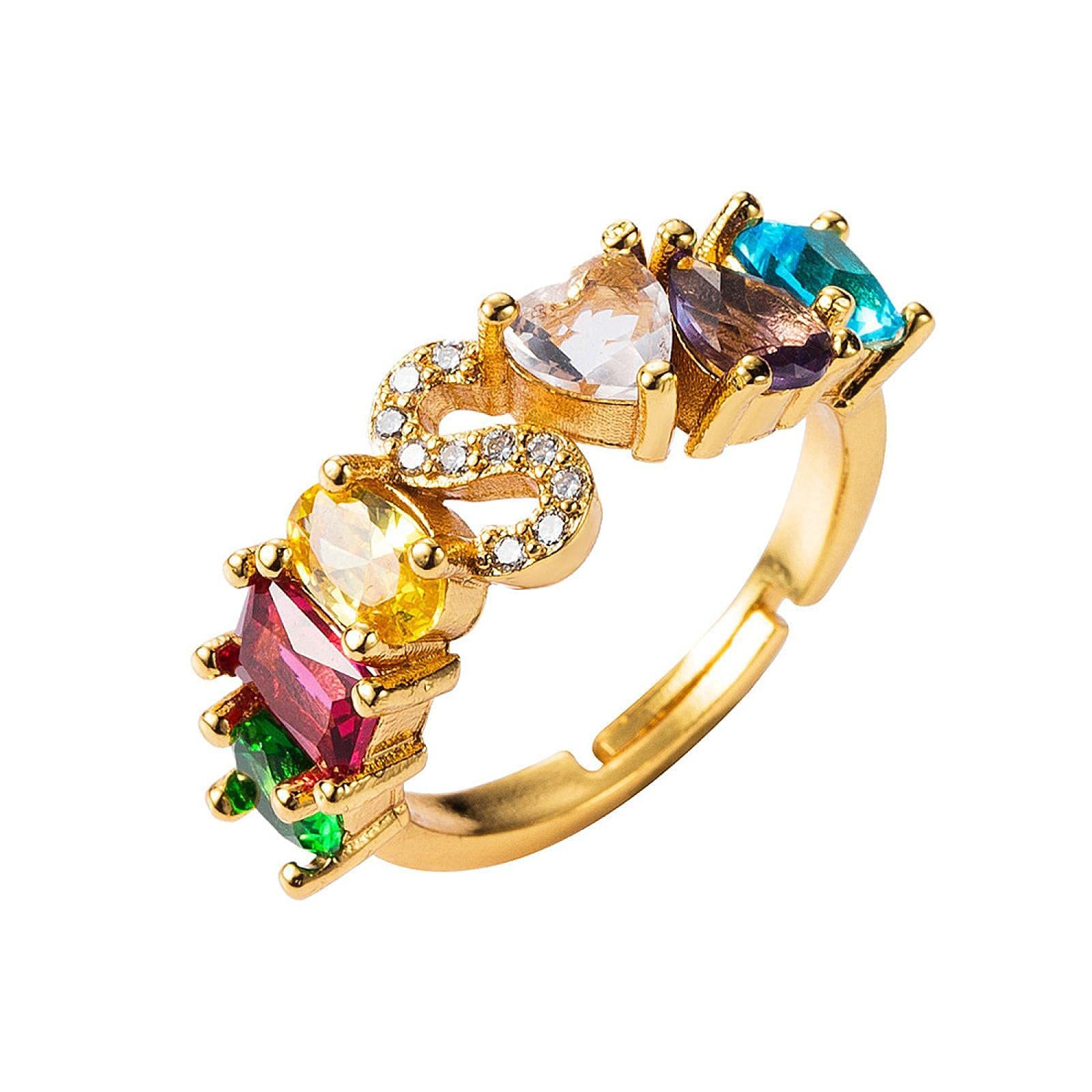 Anello Iniziale con zirconi intarsiati Anello da Donna Scintillante in Cristallo Anelli di Fidanzamento Nuziale esagerati per Le Donne