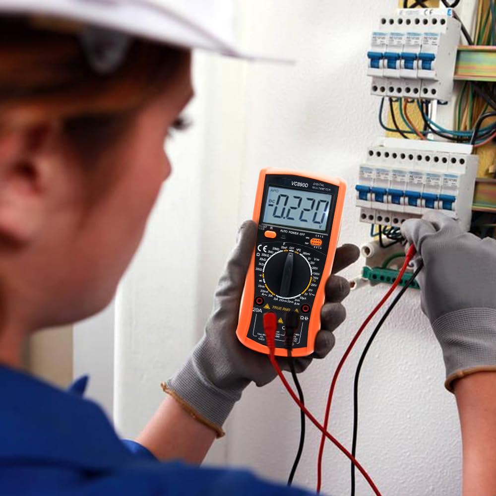 LCD Digital Multimeter Voltmeter Amperemeter Ohmmeter AC DC Strom Spannungsprüfer Meter misst Widerstand, Diode, Transister, Frequenz, Kapazität und Kontinuität