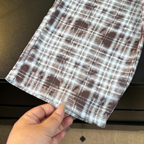 Baggy Pants for Girls Boys Trendy Oversized Plaid Straight Pants Kids Loose Fit Sweat Pants Wide Teen Girls Sweatpants2