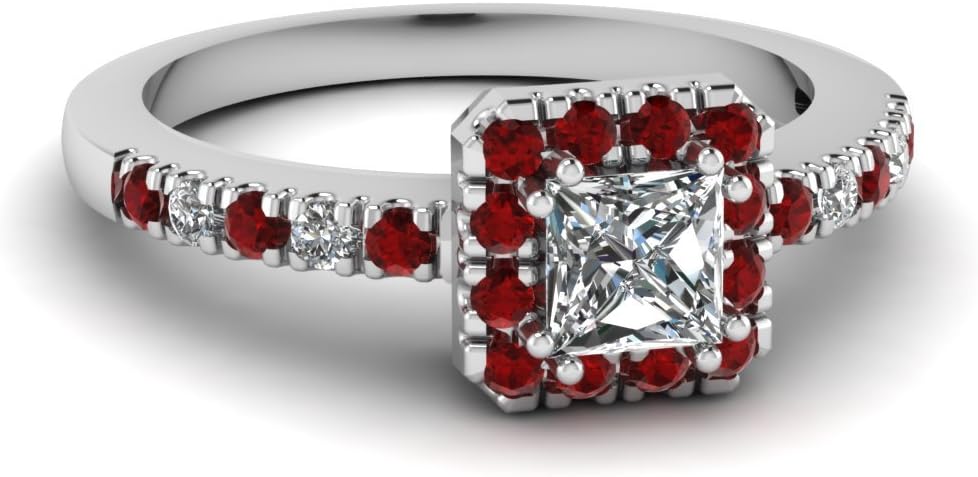 Choose Your Gemstone Petite Plaza Ring Sterling Silver Princess Shape Halo Engagement Rings Gemstone Wedding Promise Gift Casual Wear Party Wear Daily Wear Office Wear US Size 4 to 12
