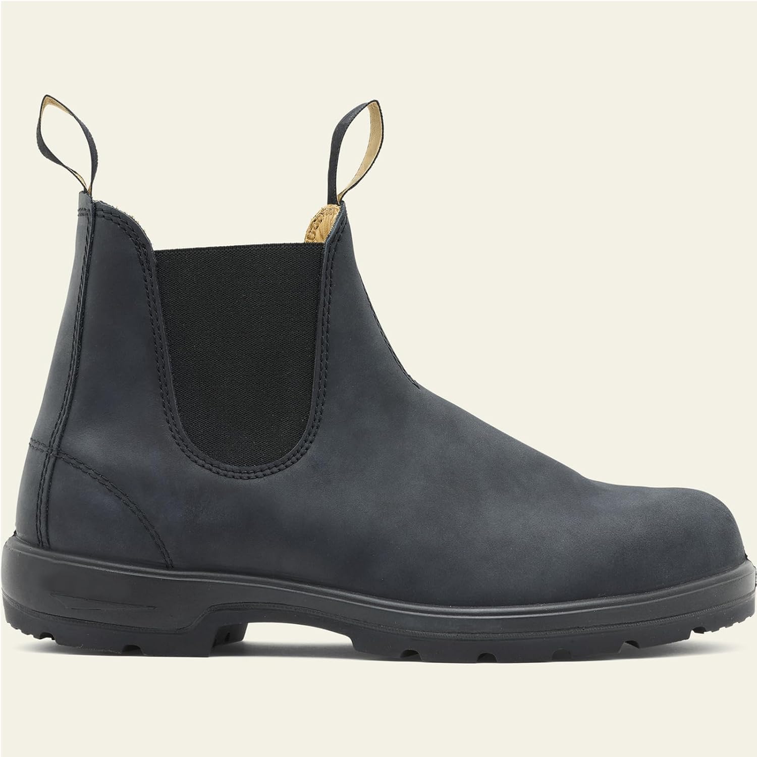 UOQAPRE Work Boots for Men Wedge Work Leather Boots With Side Zipper Men's Motorcycle Boots Adjustable Width System