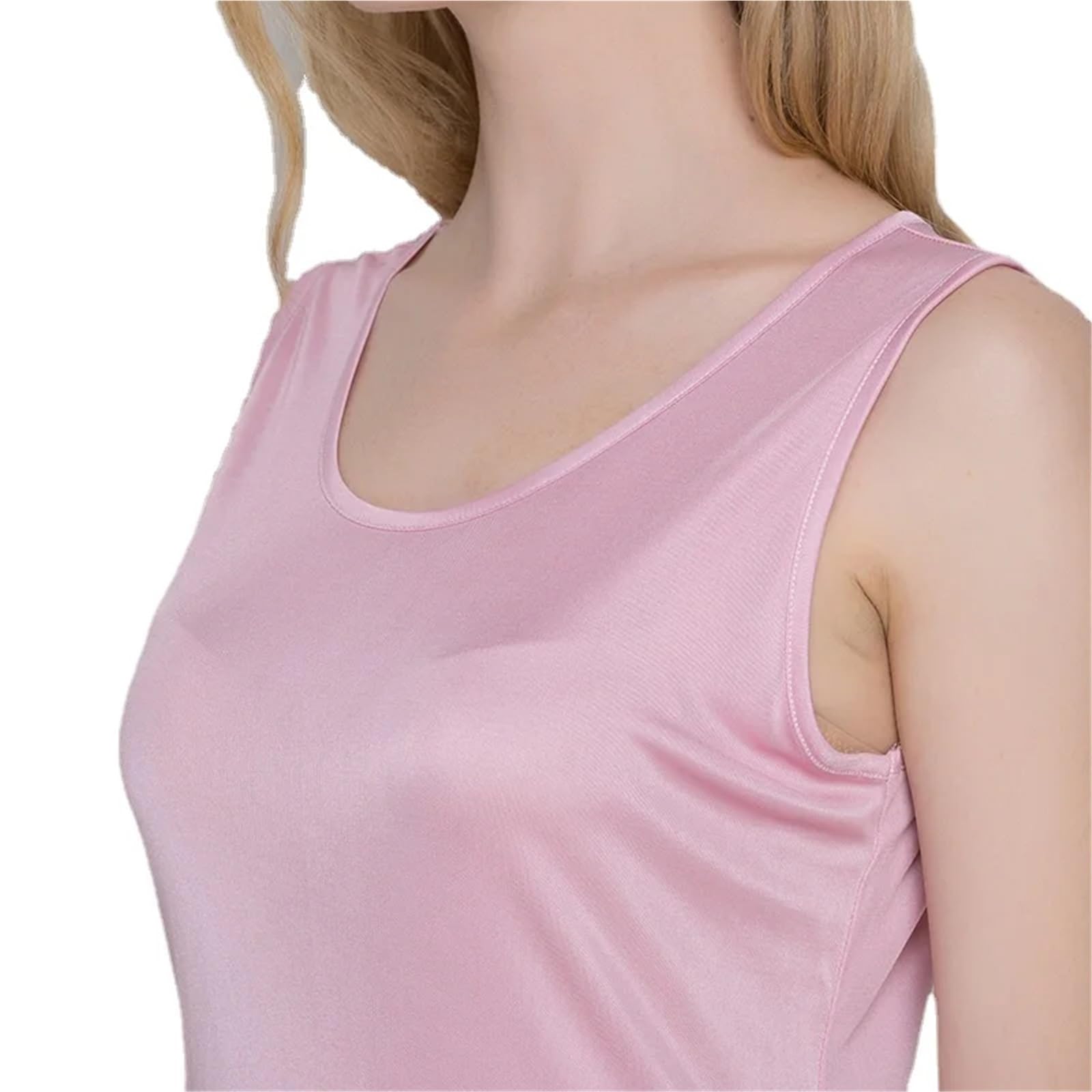 Camicia da Notte in Seta Vestaglie estive da Donna in Seta Lavorata a Maglia, con Scollo a V, Senza Maniche, comode e Traspiranti