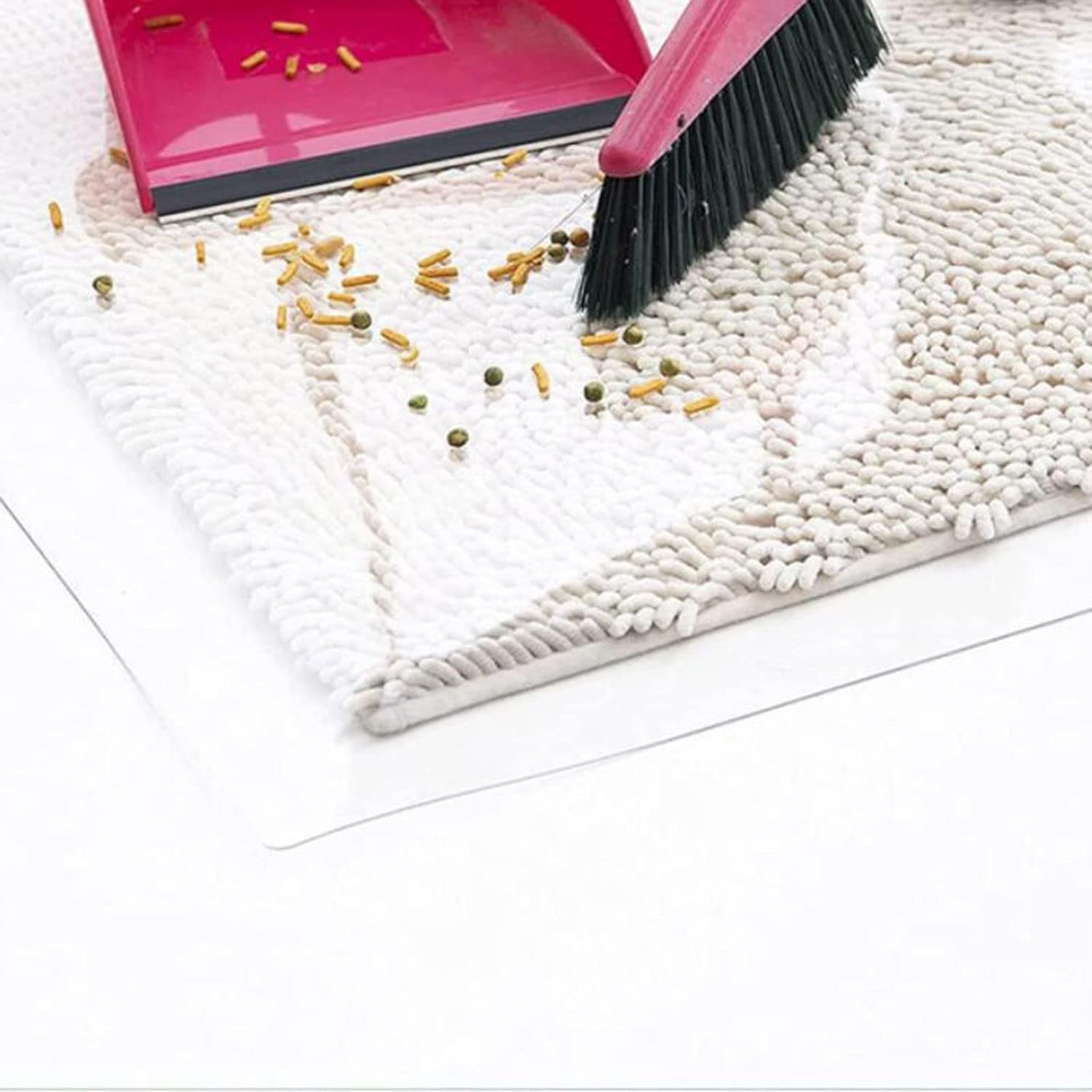 graeba Clear Vinyl Floor Runner Protect Pads/Non Slip Transparent Doormat Protector Chair Mat