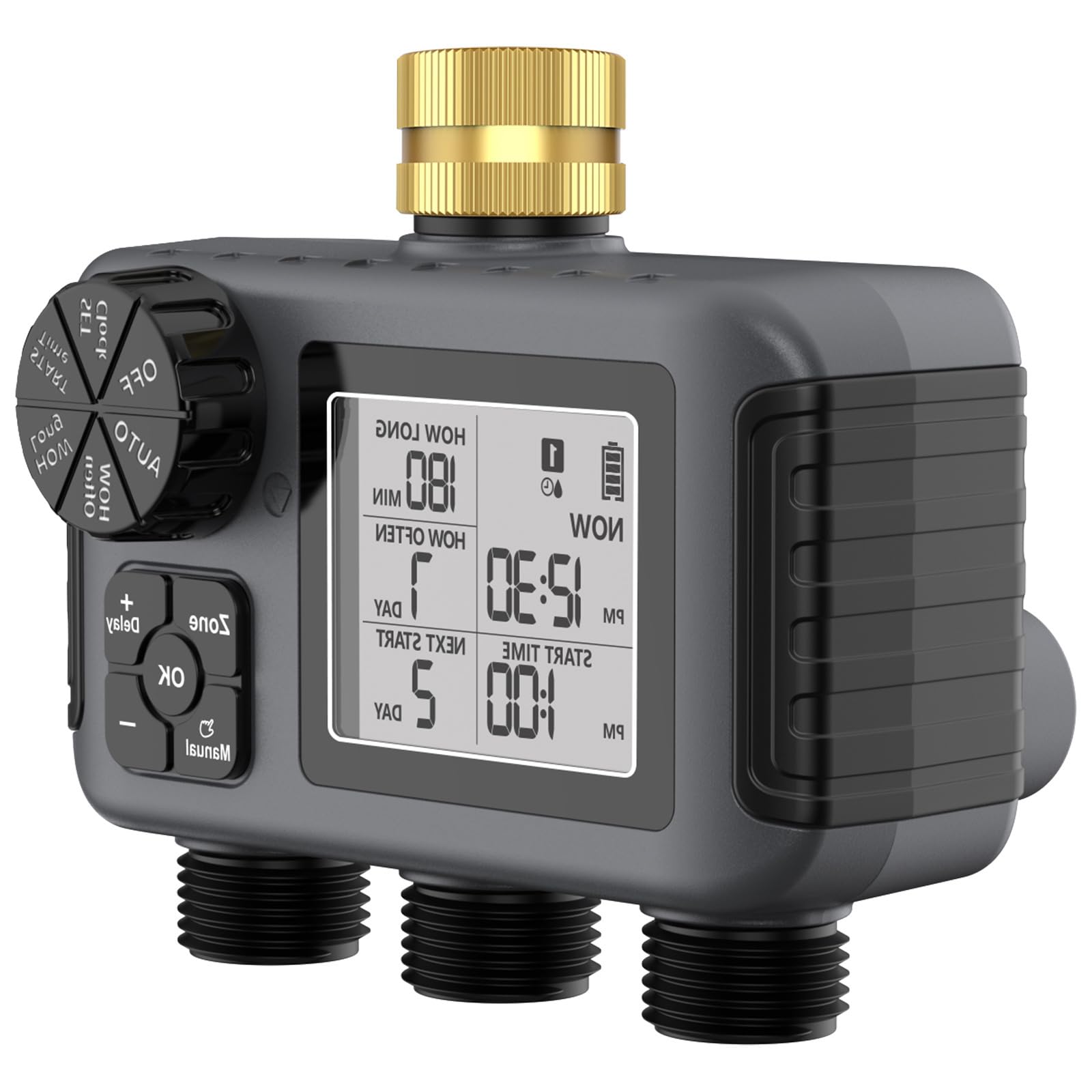 Line Plant Irrigation Timer with Intelligent Scheduling Large LED Screen Display Outdoor Watering Device Sturdy Large Screen LED Watering Controller