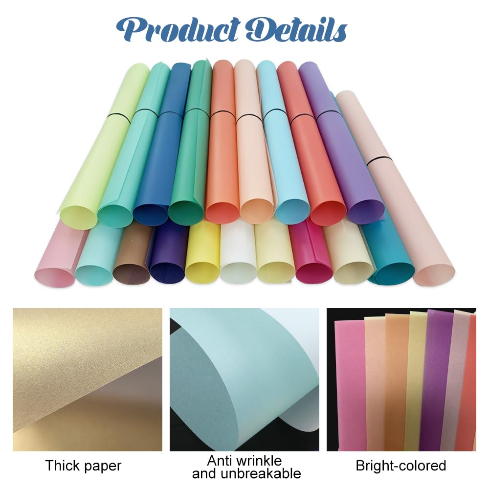 HMCEY 20 Feuilles Papier Transparent Couleur 29.7 X 21 cm,Cartonné A4 Papier Loisir Creatif,Papiers Calque Imprimable,Bricolage Papiers Calligraphie,Paper Transparency pour Scrapbooking-20 Couleurs