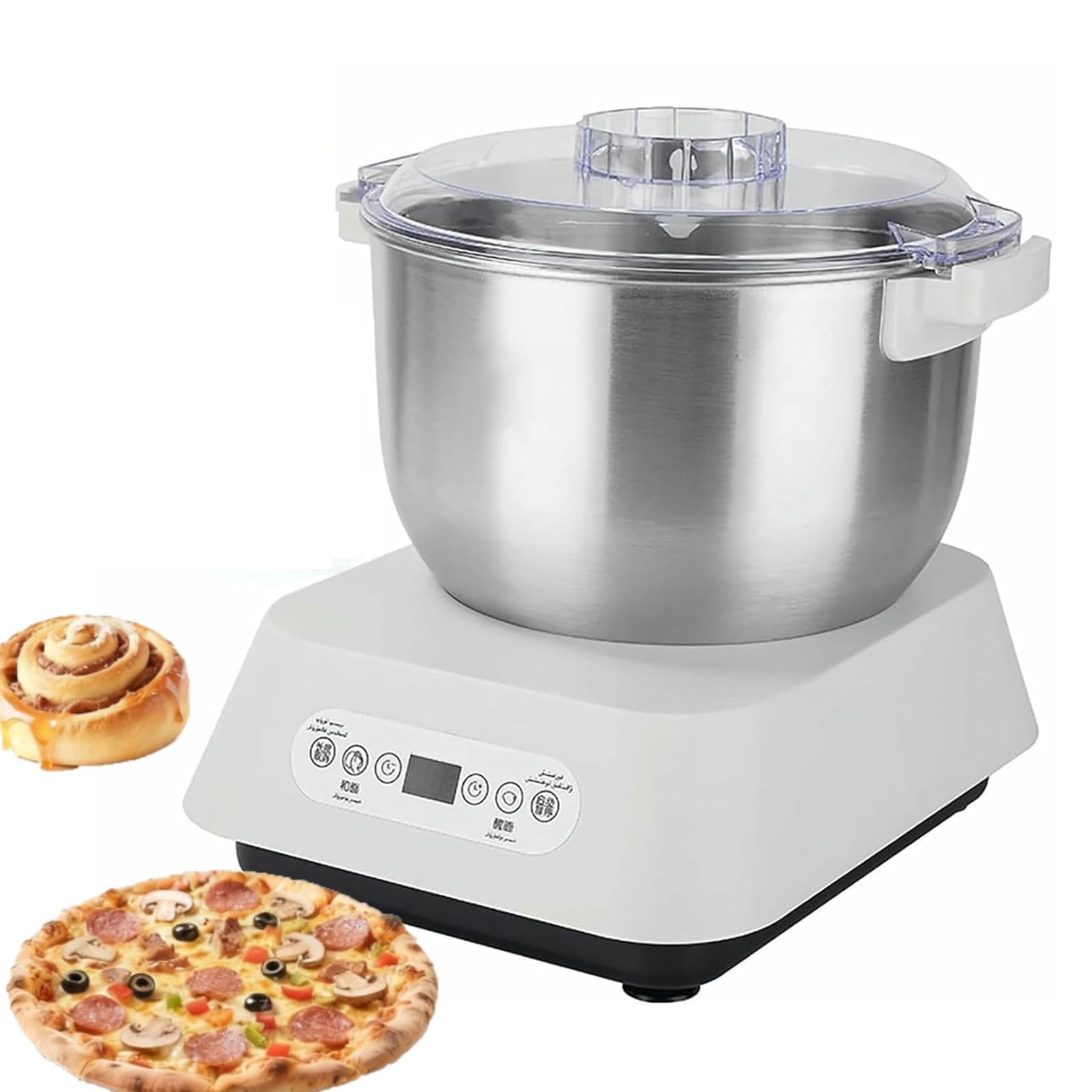 YNIYUJKL Electric Dough Maker With Ferment Function, 304 Stainless Steel Bowl, Large Capacity For Bread, Pizza, Dumplings,7l