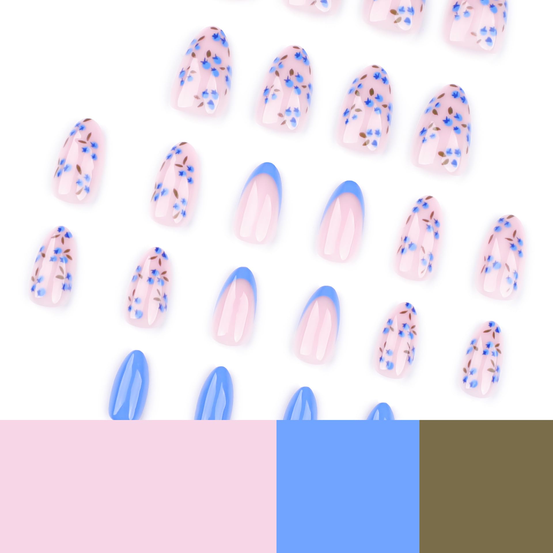 SXVME French Tip False Nails Short Almond - Image 2