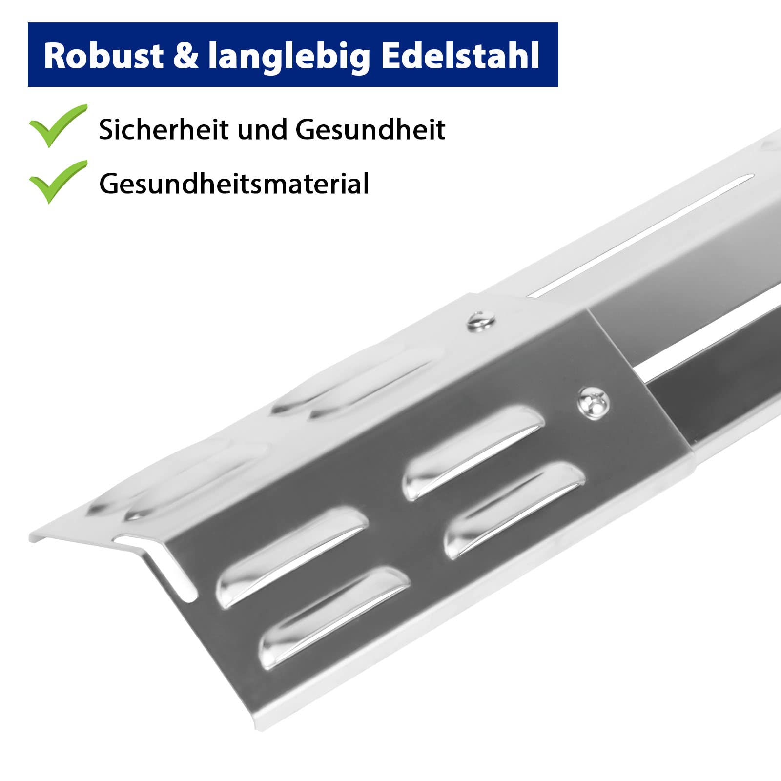 Einstellbare 29 bis 43cm Universal Brennerabdeckung Gasgrill Flammenverteiler, Edelstahl Flammblech Ersatzteile für Enders, Weber, Landmann, Burnhard, Charbroil und die meisten Gasgrills