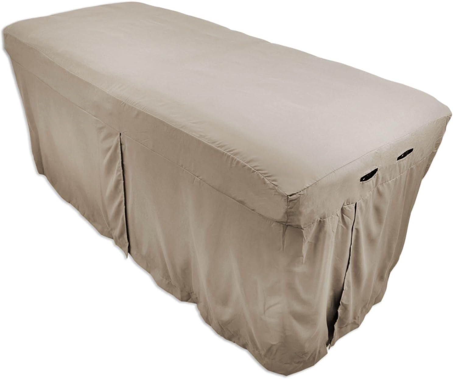 Microfiber Massage Table Skirt by Body Linen - Massage Table Bed Skirt to Fit Standard Size Massage Tables - Lightweight, Super Soft and Stain-Resisting - Walnut Brown
