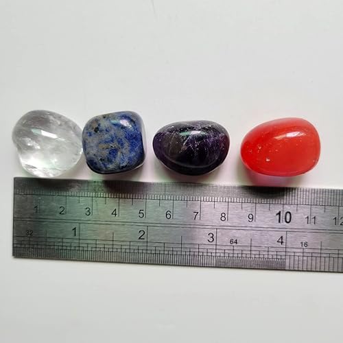 Miniatura 4 de Juego de 7 chakras piedras de cristal curativas amazonita amatista sodalita jaspe amarillo