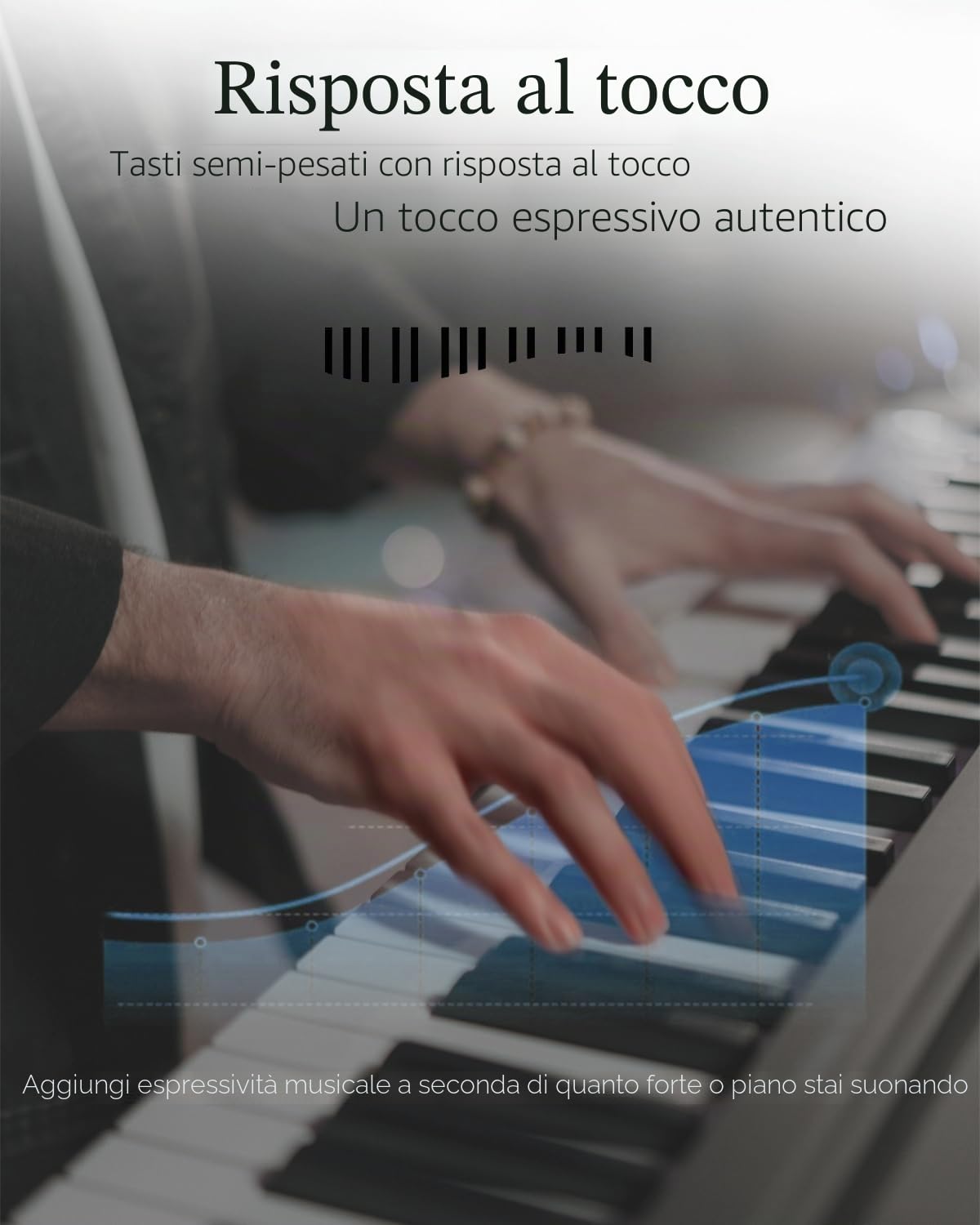 Longeye Pianoforte Digitale 88 Tasti Tastiera Elettrica Semipesata Compatta per Principianti con Supporto, Borsa, Pedale Sustain Nero Slim-88