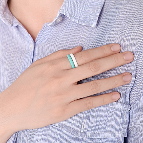 Image of Egnaro Women's Silicone Anniversary Rings, 2.5mm Wide 1.8mm Thick Stackable Rubber Wedding Band, Thin Stylish Comfort Fit Silicone Ring for Nurse, Workout, Work, Pregnancy, Travel, Daily Gift