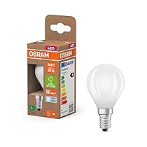 OSRAM Energy Class nella classica forma mini sferica, 3,8 W ,  806 lm, EEK A, luce bianca fredda (4000 K), CRI 80, in vetro smerigliato senza piombo, attacco E14, IP20, DM 45 mm, confezione da 6