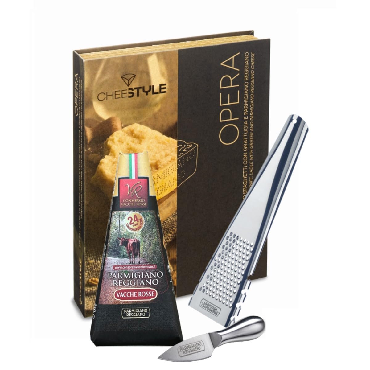 Opera - Geschenkpackung mit Parmigiano Reggiano DOP Vacche Rosse über 24 Monate gereift - 250 g