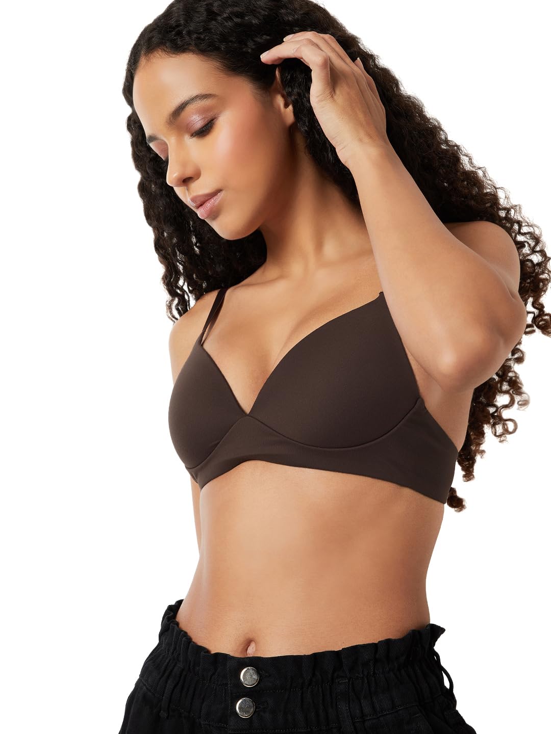 Women's Nylon Blend Wire Free Casual Padded Bra-image-33