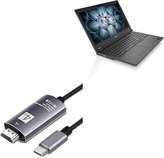 BoxWave Cable Compatible with Fujitsu LifeBook E4511 - SmartDisplay Cable - USB Type-C to HDMI (6 ft), USB C/HDMI Cable for Fujitsu LifeBook E4511 - Jet Black