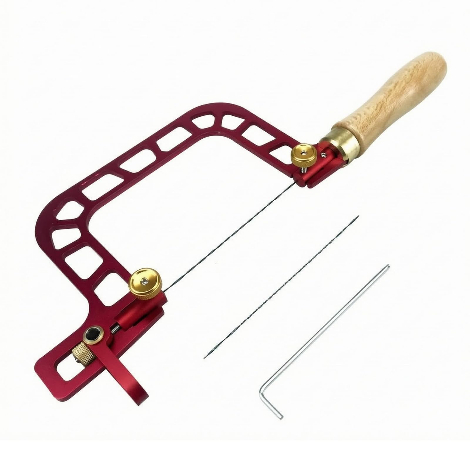 de Alambre Manual Manual Serrucho de Marquetería de Arco de Joyero con Hoja Estrecha y Ajuste de Tensión para Mayor Control en Trabajos Finos Adecuada para Bricolaje Carpintería Aula