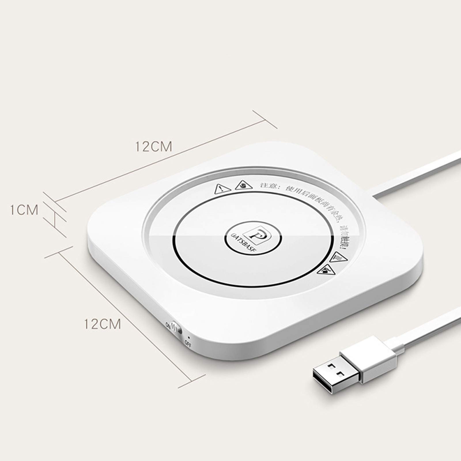 Kubek do kawy podgrzewacz USB kubek ogrzewacz do napojów kubek podgrzewacz talerz do kawy mleka, herbaty, wody, prezent na Boże Narodzenie / urodziny, biały