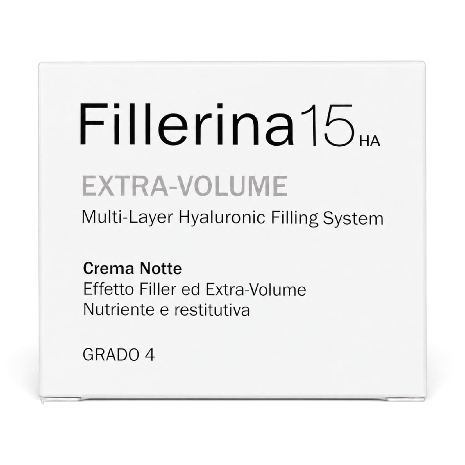 Fillerina 15HA Extra Volume Crema Notte Viso Volumizzante Trattamento Idratante e Rimpolpante Grado 4 Vaso 50 ml