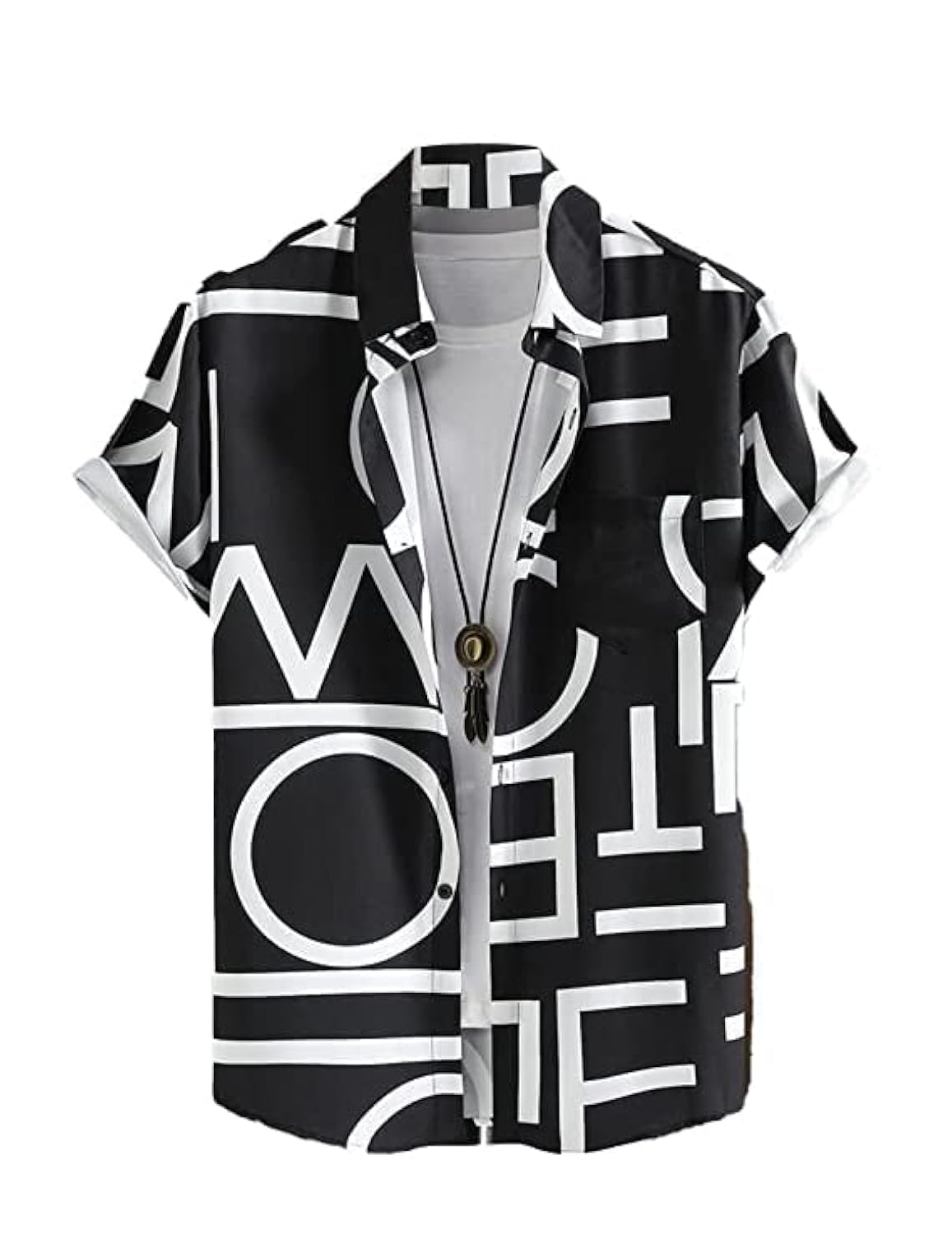 Men's Cotton Blend Printed Stitched Half Sleeve Regular Fit Shirt