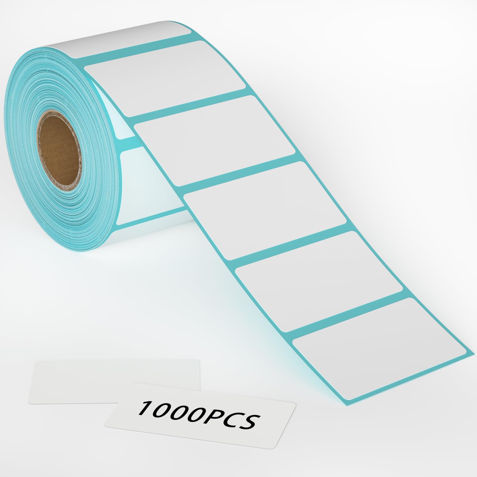 Blue Adhesive Labels - 1 Roll of 1000 Pcs, 40 x 30 mm Thermal Stickers for Home, Kitchen, Office & Supermarket