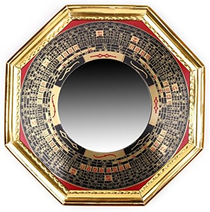 Yaoyijun Traditional Chinese Feng Shui Convex Alloy Bagua Mirror & Concave Bagua Mirror (Concave 4.7")